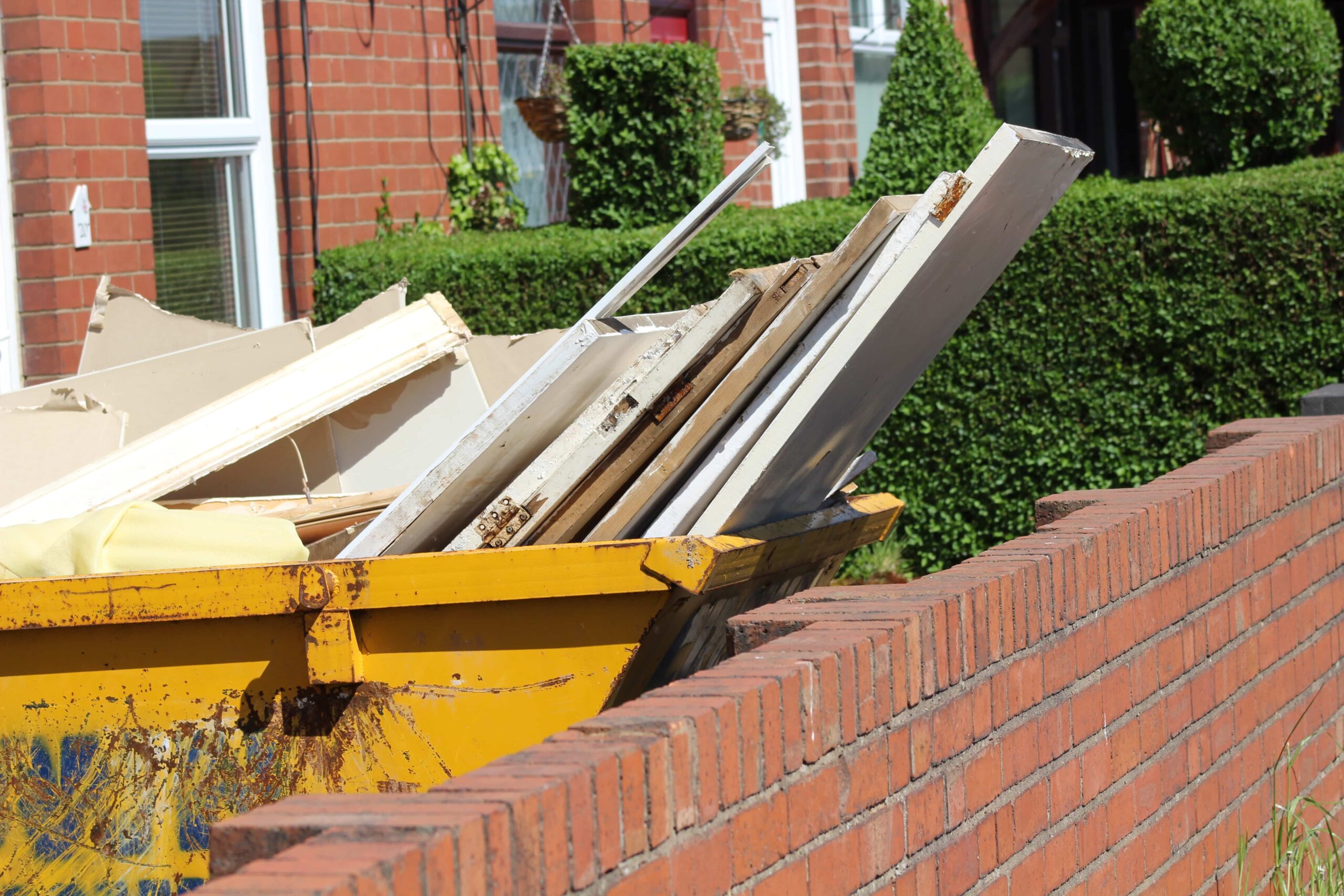 Skip Full on a driveway