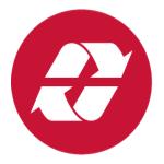 Red recycle logo