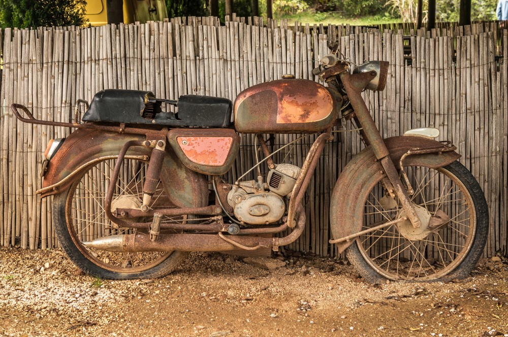 abandoned motorbike