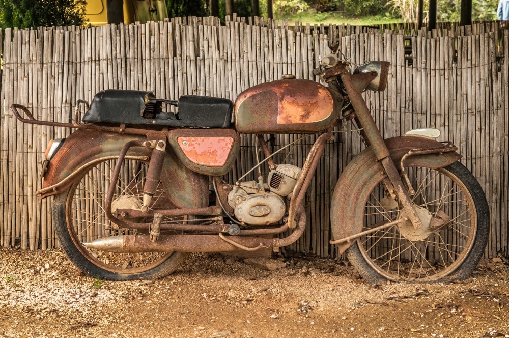 abandoned motorbike