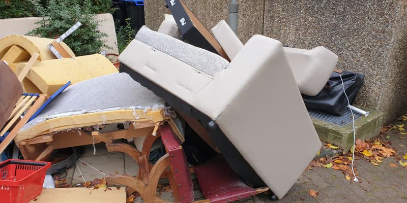 Can i put old furniture in a skip