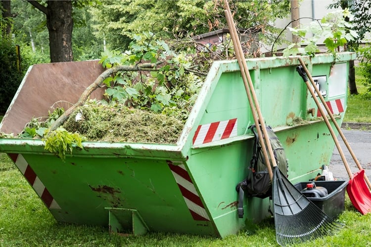 Garden clear-up with skip hire