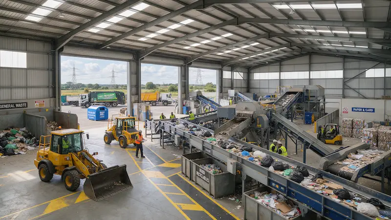waste removal sorting facility